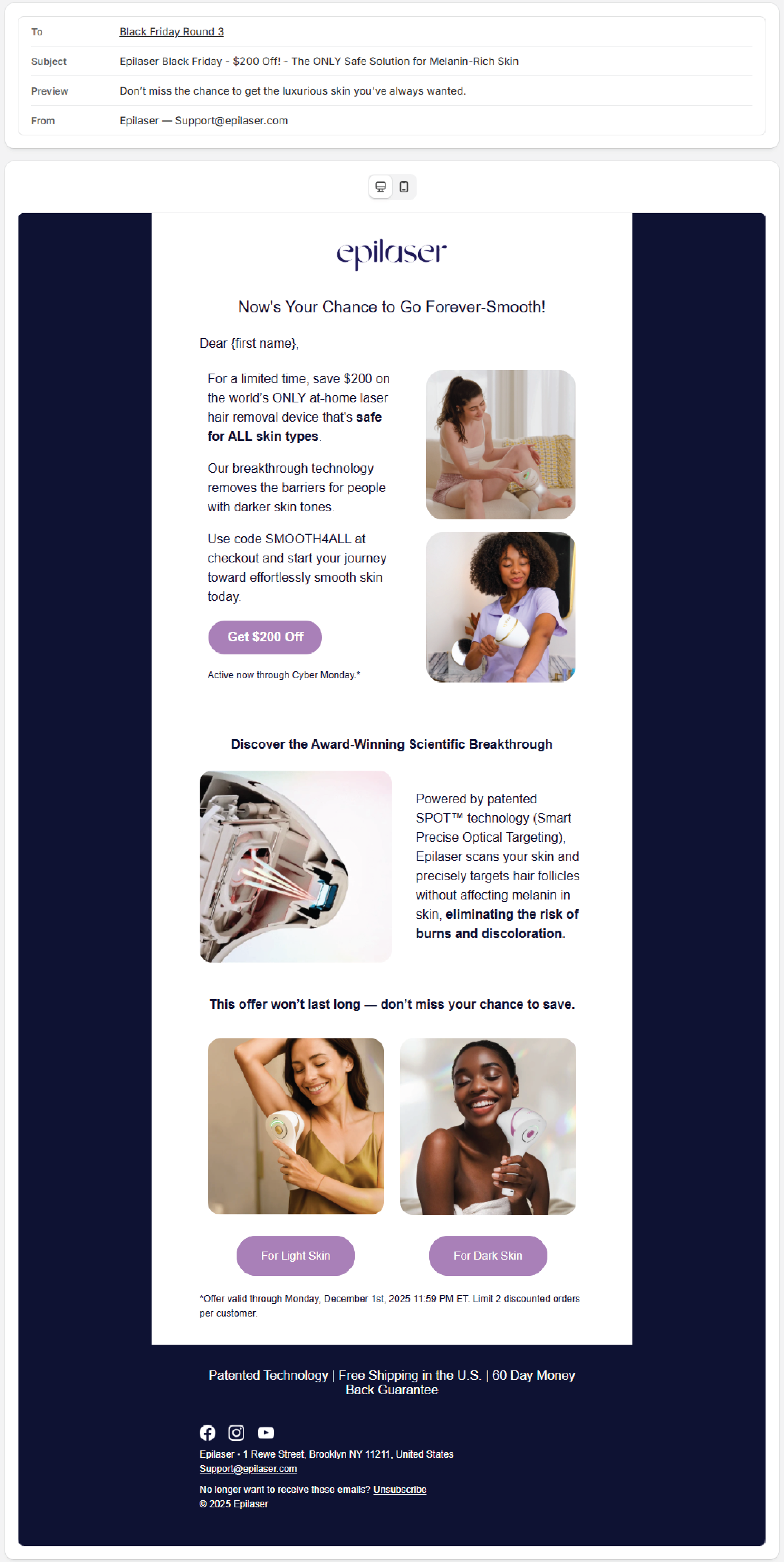 Epilaser Email